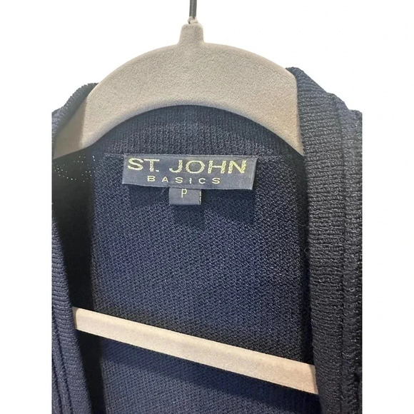 St. John‎ Basics Navy Blue Knit Two Piece Skirt Jacket Set Size P /4 - Picture 2 of 9